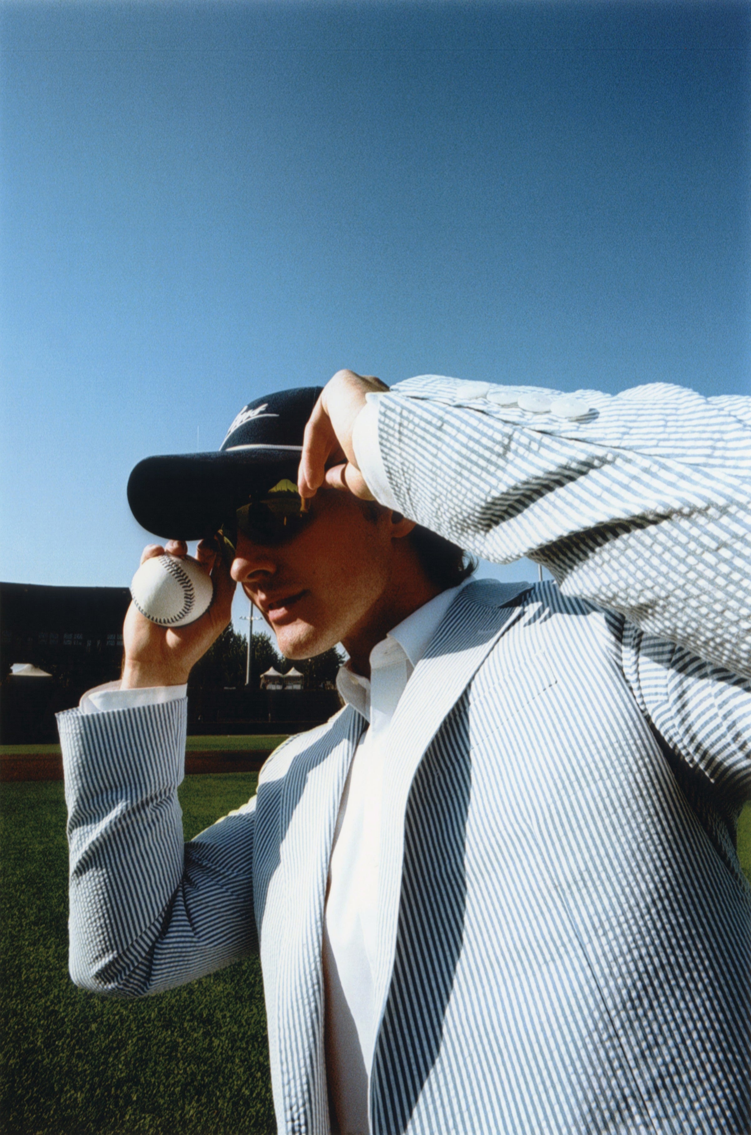 Blue & White Seersucker Suit Jacket