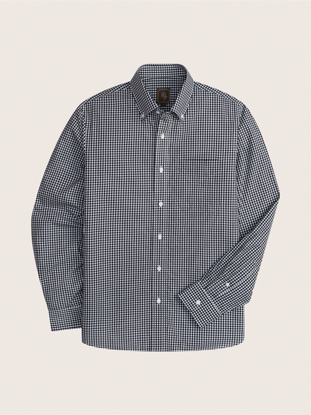 gingham dress shirt The Black Tux & White Gingham Shirt In Black | Size: Large