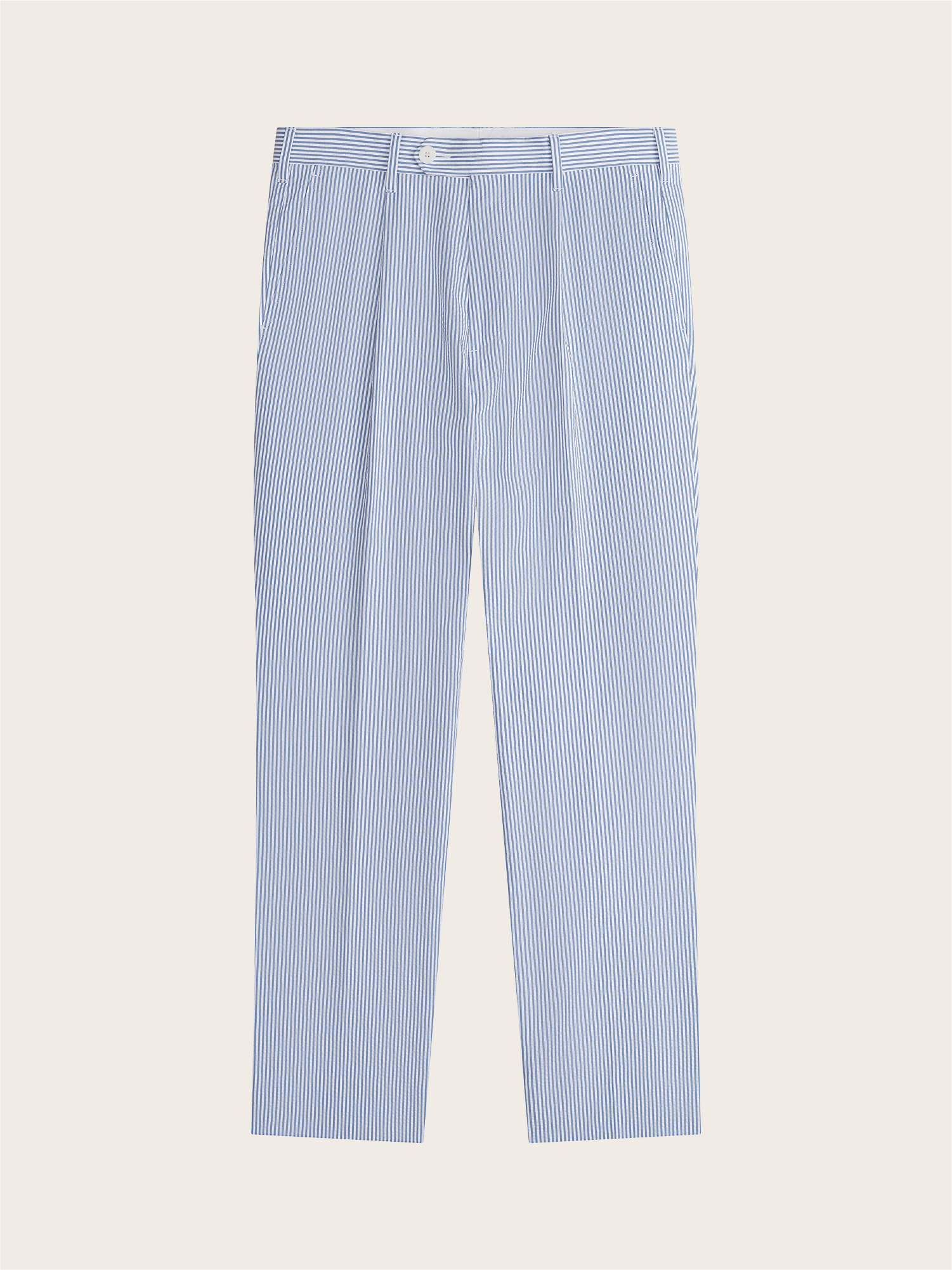 Blue & White Seersucker Suit Pants - Regular