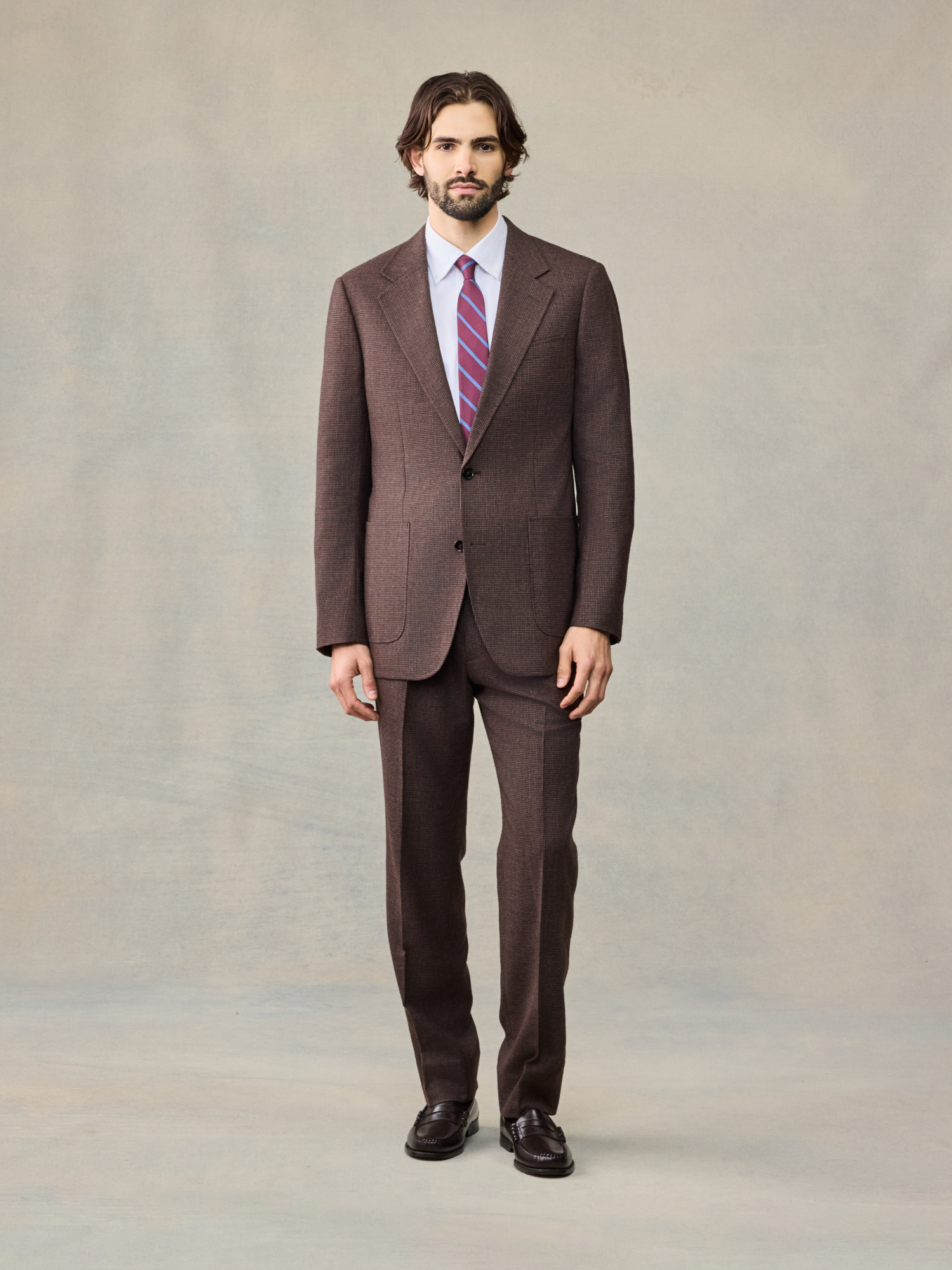 Brown Puppytooth Wool Suit