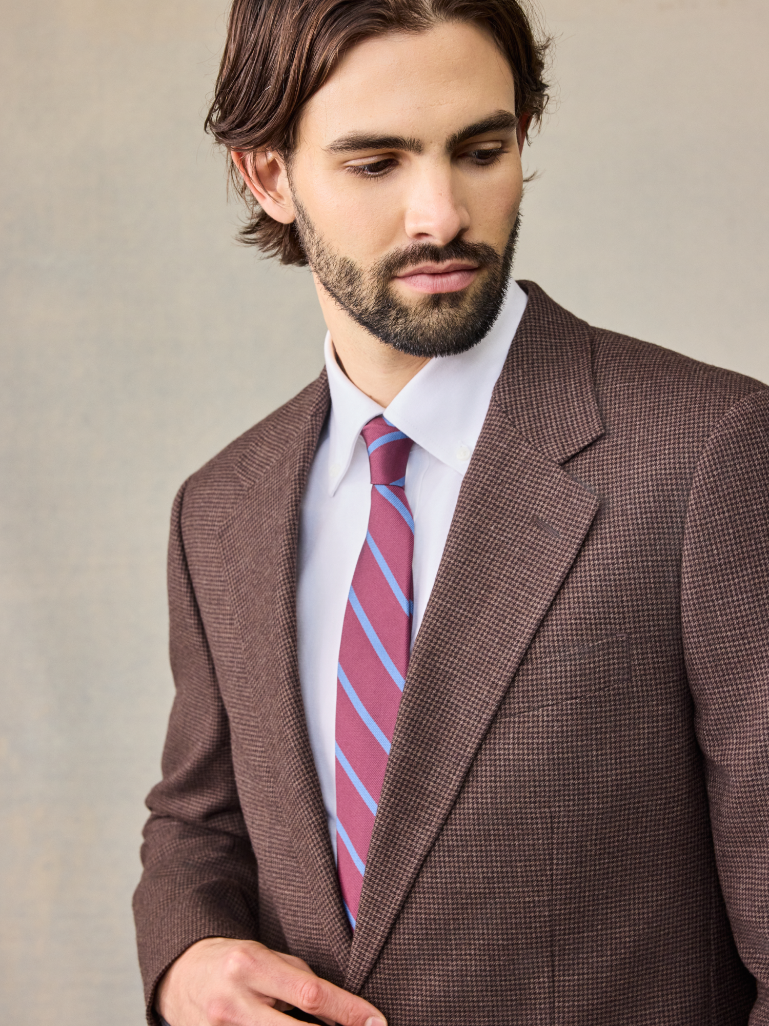Brown Puppytooth Wool Suit