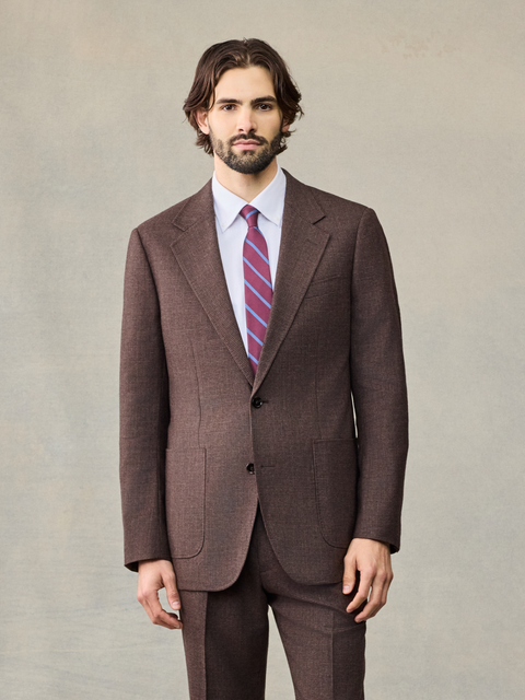 Brown Puppytooth Wool Suit