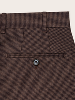 Brown Puppytooth Wool Suit Pants - Regular