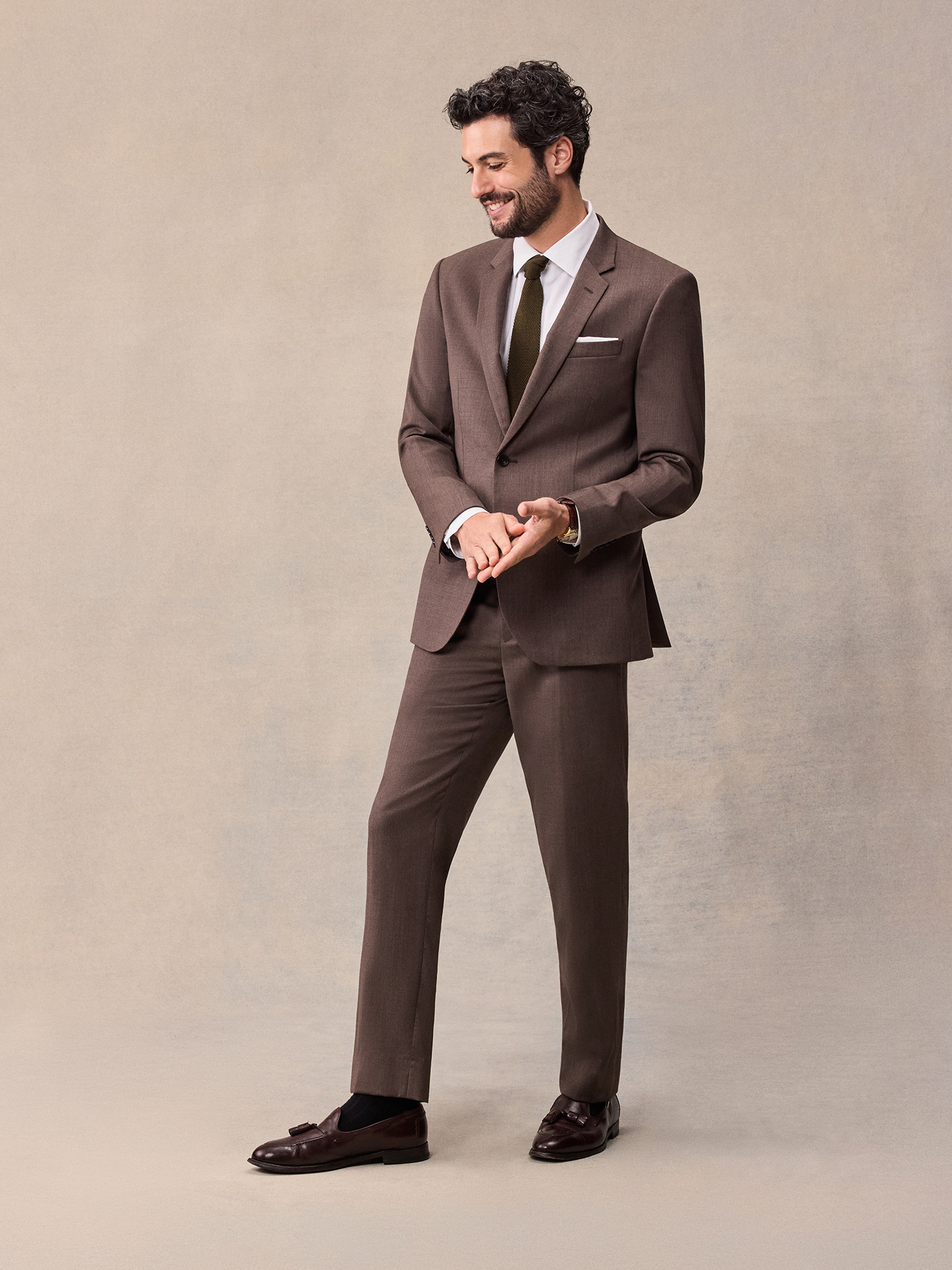 brown dress clothes men Chocolate Brown Cotton Dress Pants main image 0