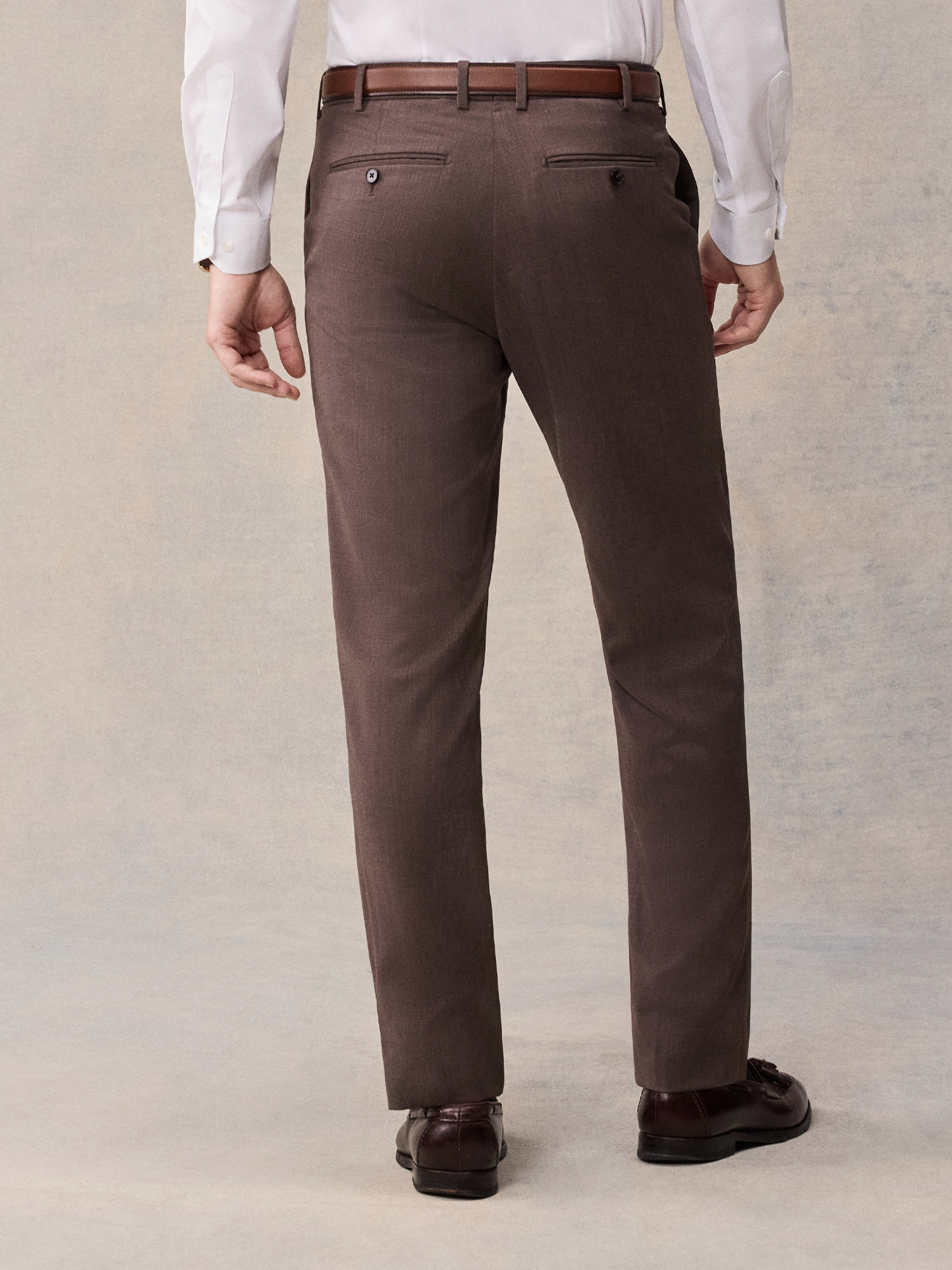 The Black Tux Brown Suit Pants-Classic In Beige/Brown | Size: 34/28 | Merino Wool The Black Tux Brown Suit Pants-Classic In Beige/Brown | Size: 34/28 | Merino Wool