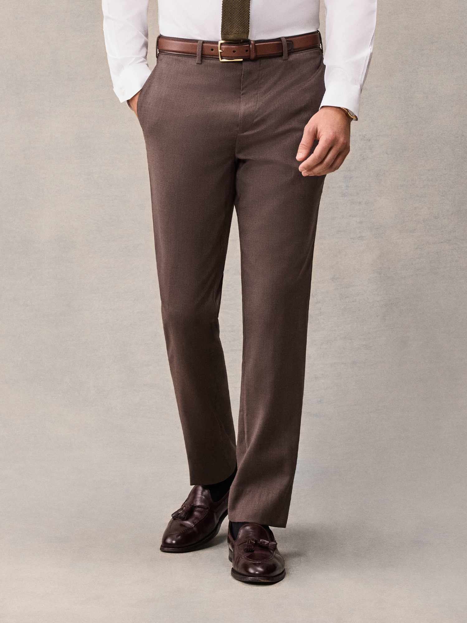 Brown Suit Pants - Slim