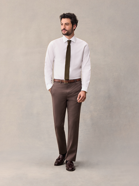 The Black Tux Brown Suit Pants-Classic In Beige/Brown | Size: 34/28 | Merino Wool The Black Tux Brown Suit Pants-Classic In Beige/Brown | Size: 34/28 | Merino Wool