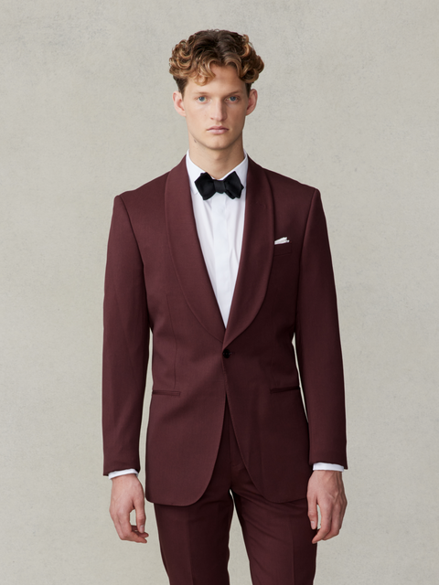 The Black Tux Peak Lapel Tuxedo Jacket In Black | Size: 42 | Satin/Marino Wool The Black Tux Peak Lapel Tuxedo Jacket In Black | Size: 42 | Satin/Marino Wool