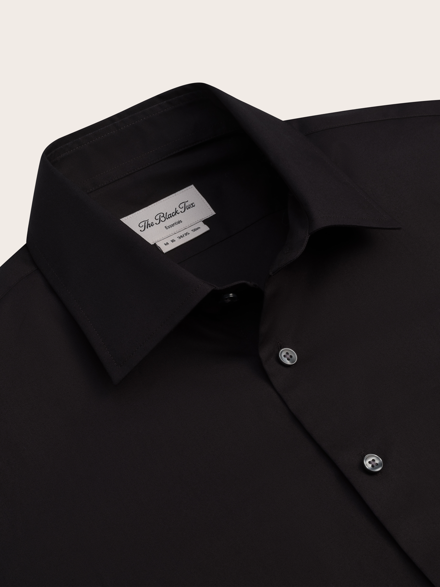 The Black Tux Essential Dress Shirt In Black | Size: Medium | Cotton The Black Tux Essential Dress Shirt In Black | Size: Medium | Cotton