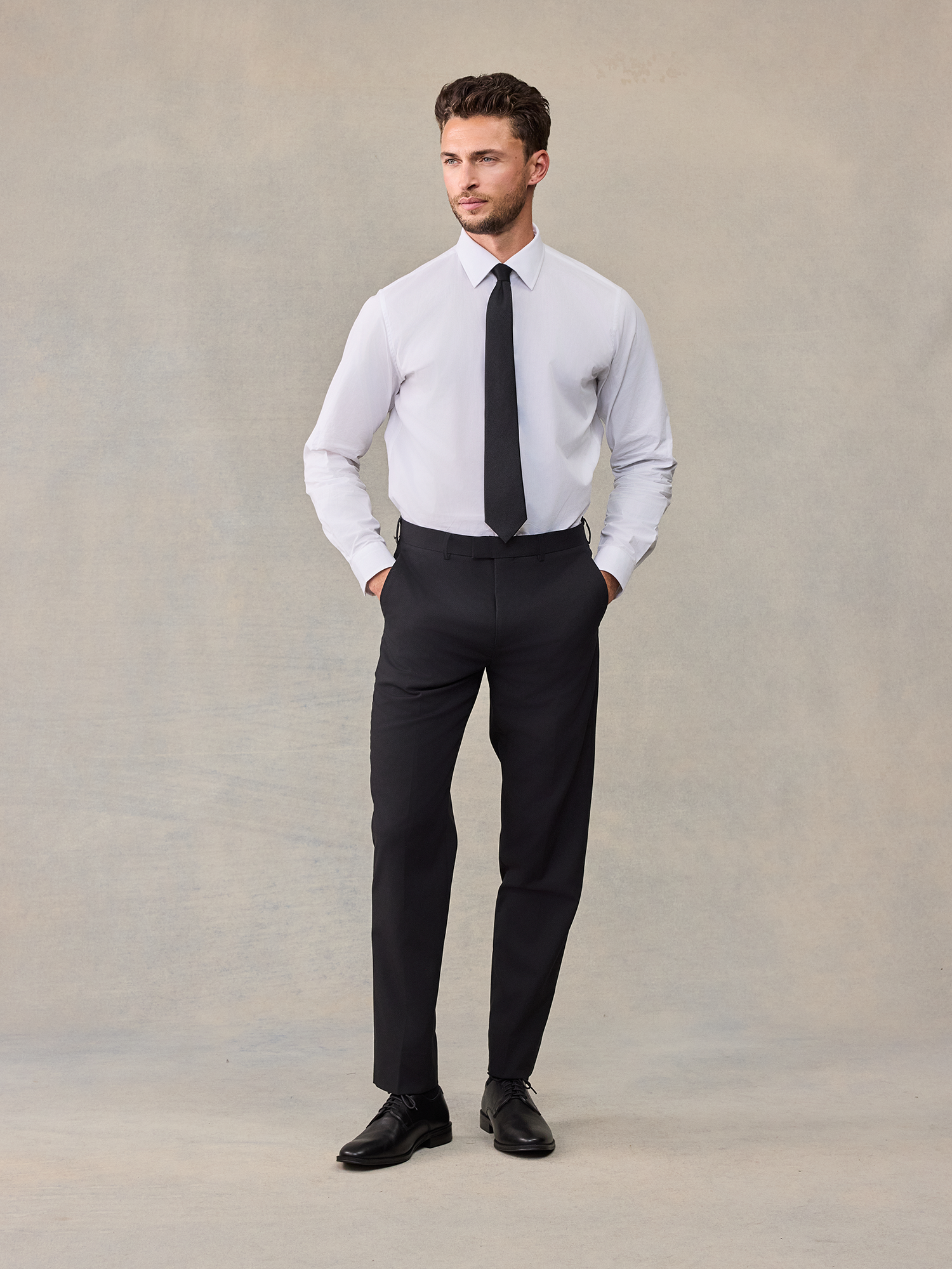 black dress up pants TAPERED-FIT Stretch Dress Pants for Tall Men in Black 38 / 40 / Black main image 0