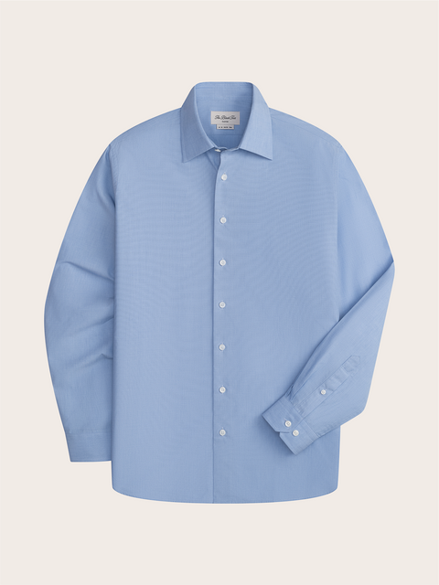 The Black Tux Essential End-on-End Dress Shirt In Blue | Size: Medium | Cotton The Black Tux Essential End-on-End Dress Shirt In Blue | Size: Medium | Cotton