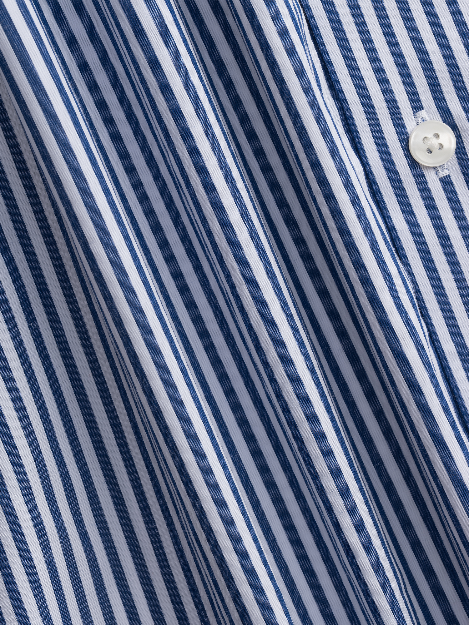THE Black TUX Essential Navy Stripe Dress Shirt In Blue | Size: Large