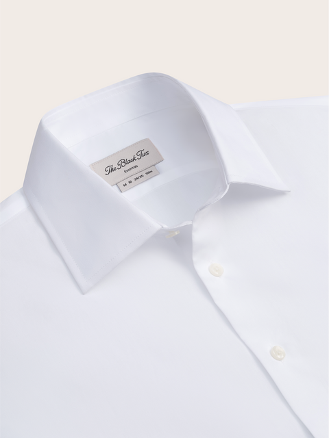 The Black Tux Essential Dress Shirt In White | Size: Medium | Cotton The Black Tux Essential Dress Shirt In White | Size: Medium | Cotton