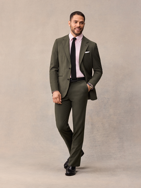 Essential Olive Suit Pants - Slim
