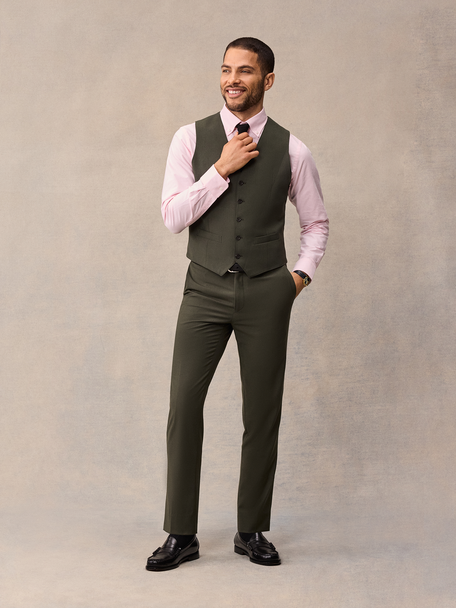 Essential Olive Suit Vest