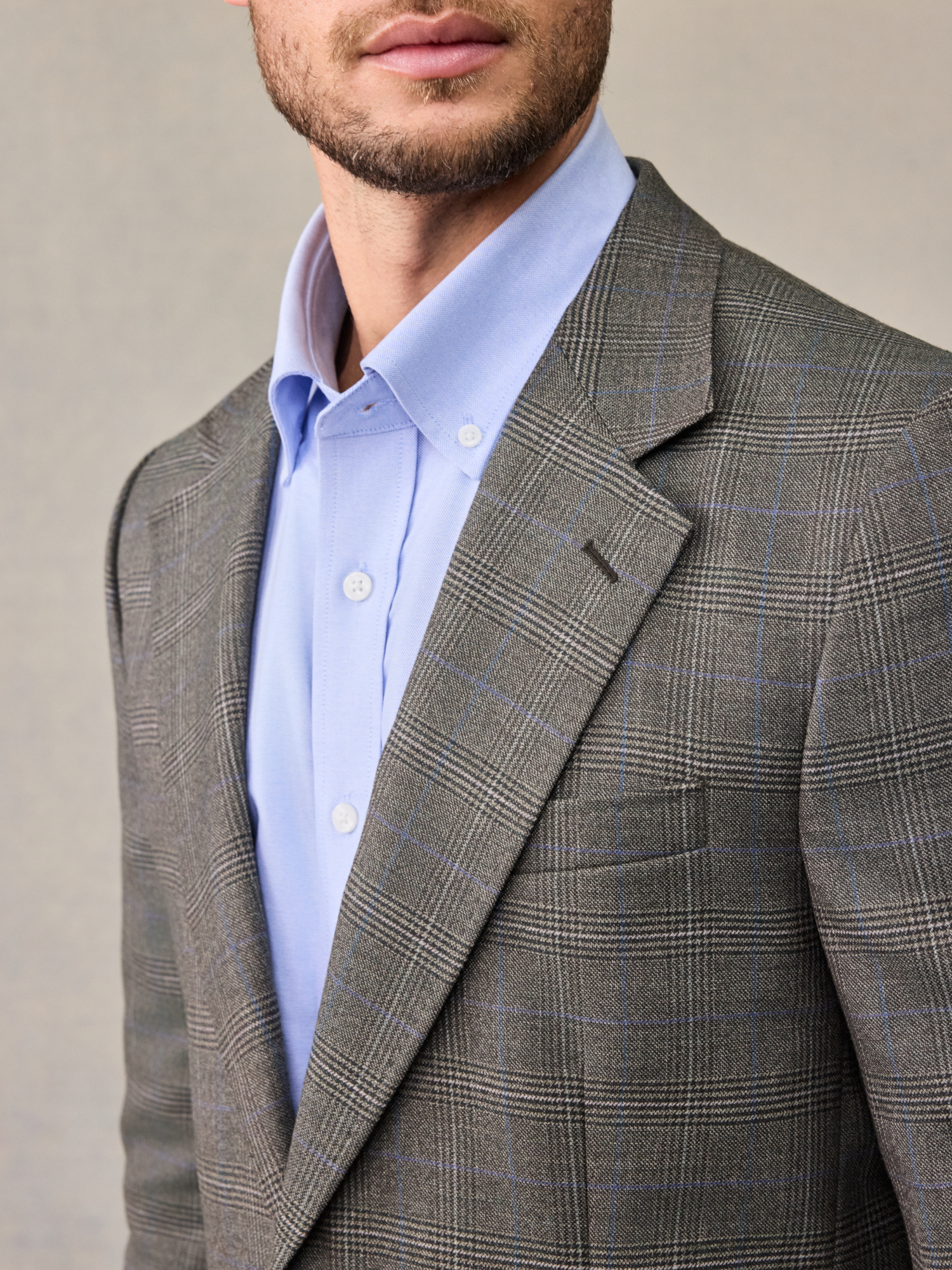Grey Plaid Sportcoat