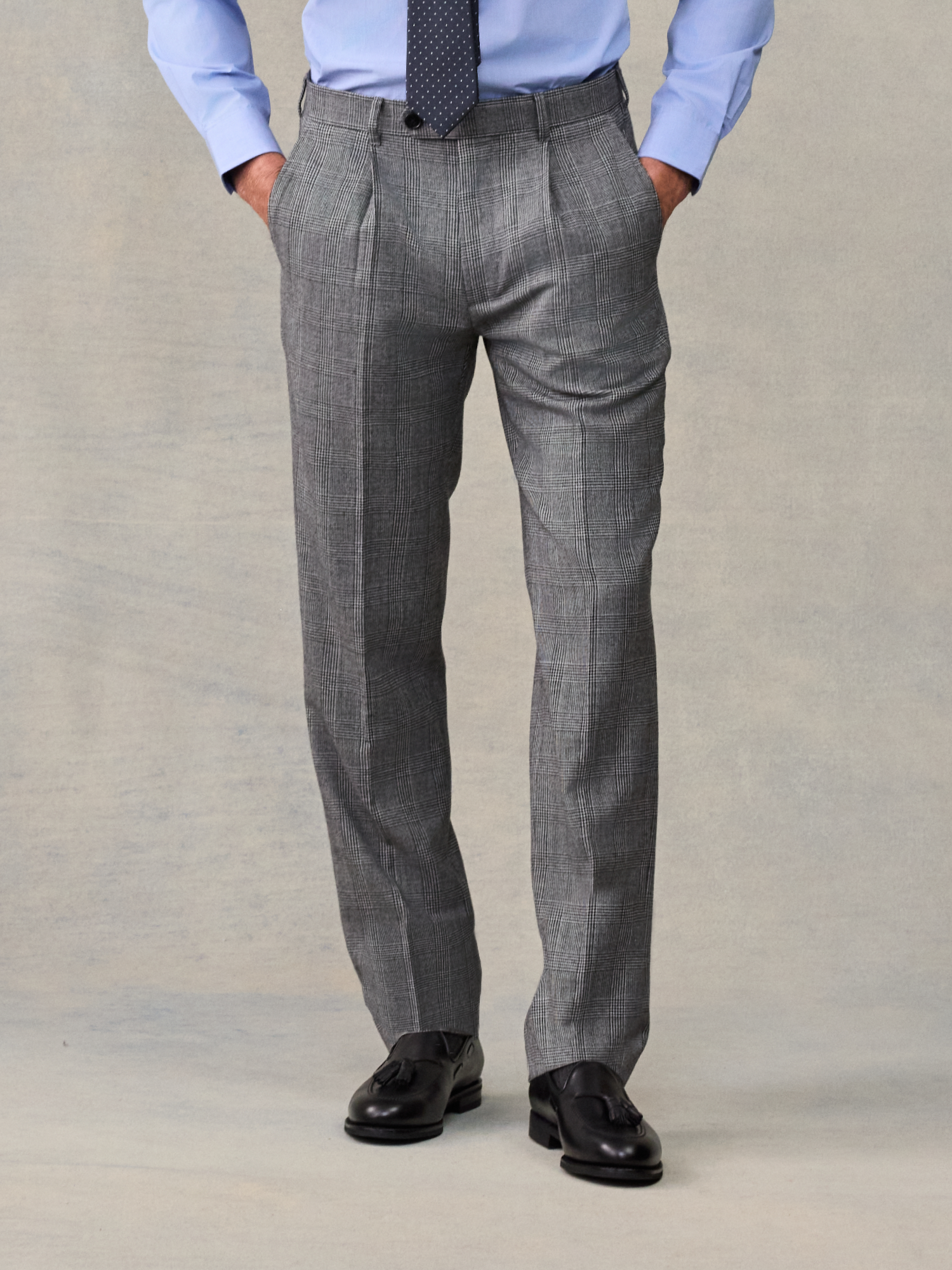 grey plaid dress pants men's The Black Tux Wool Suit Pants-Regular In | Size: 36/30 Wide-Width