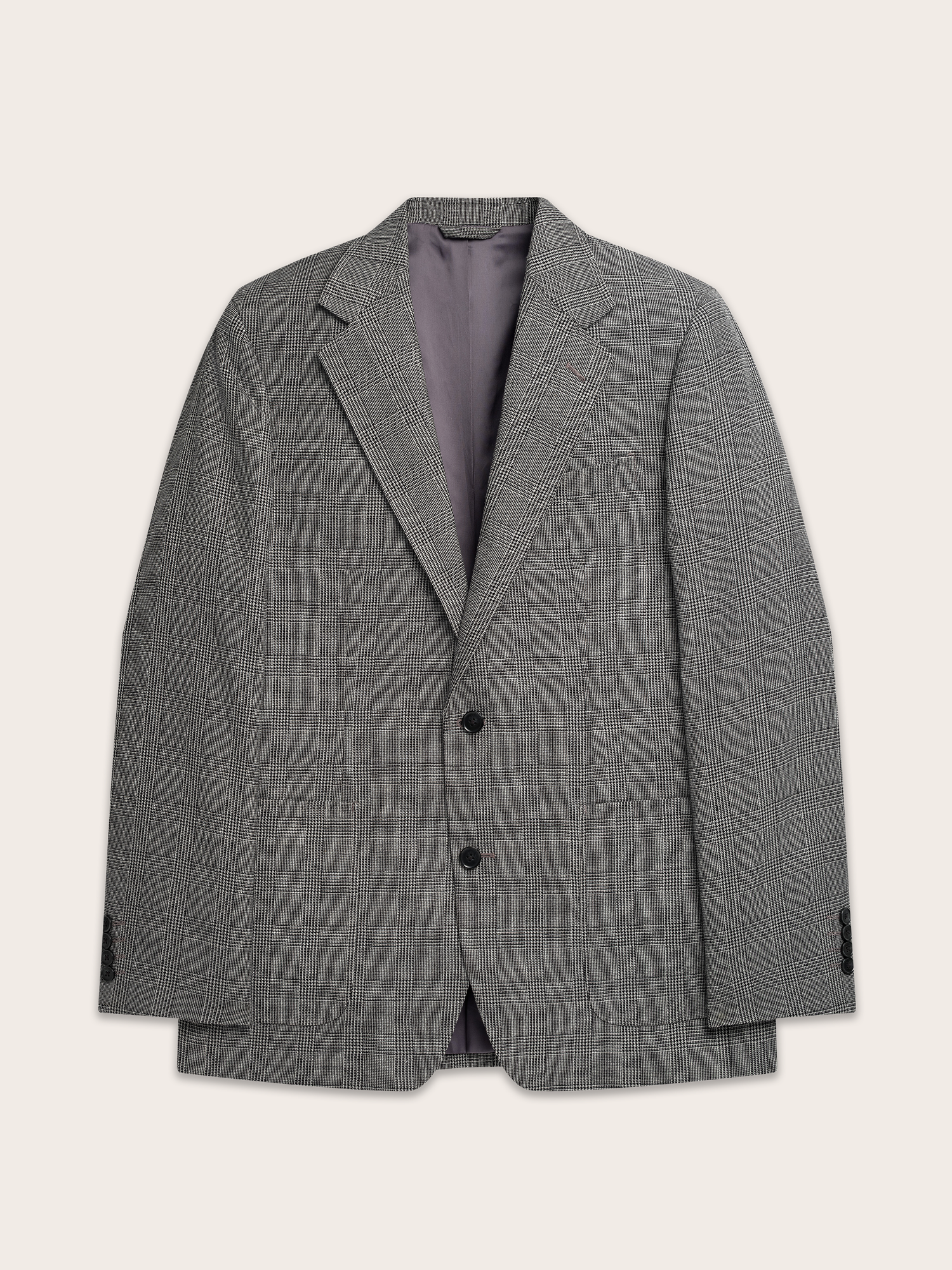 Grey Plaid Wool Suit