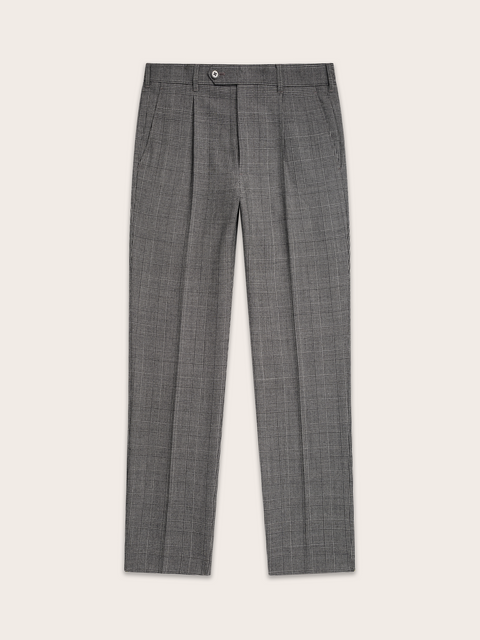 Grey Plaid Wool Suit