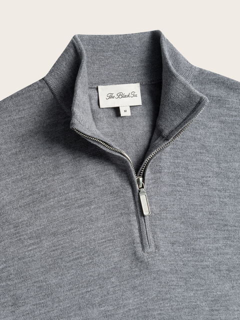 Heather Grey ¼ Zip Sweater