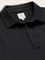 Black Cotton Pique Polo Shirt