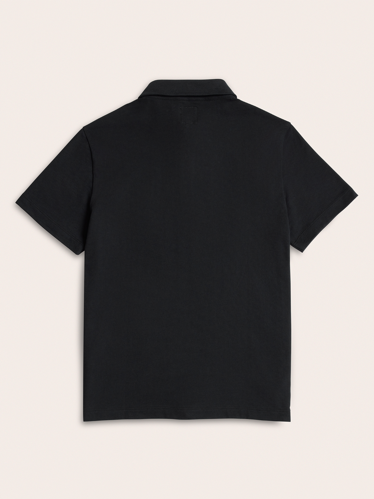 Black Cotton Pique Polo Shirt