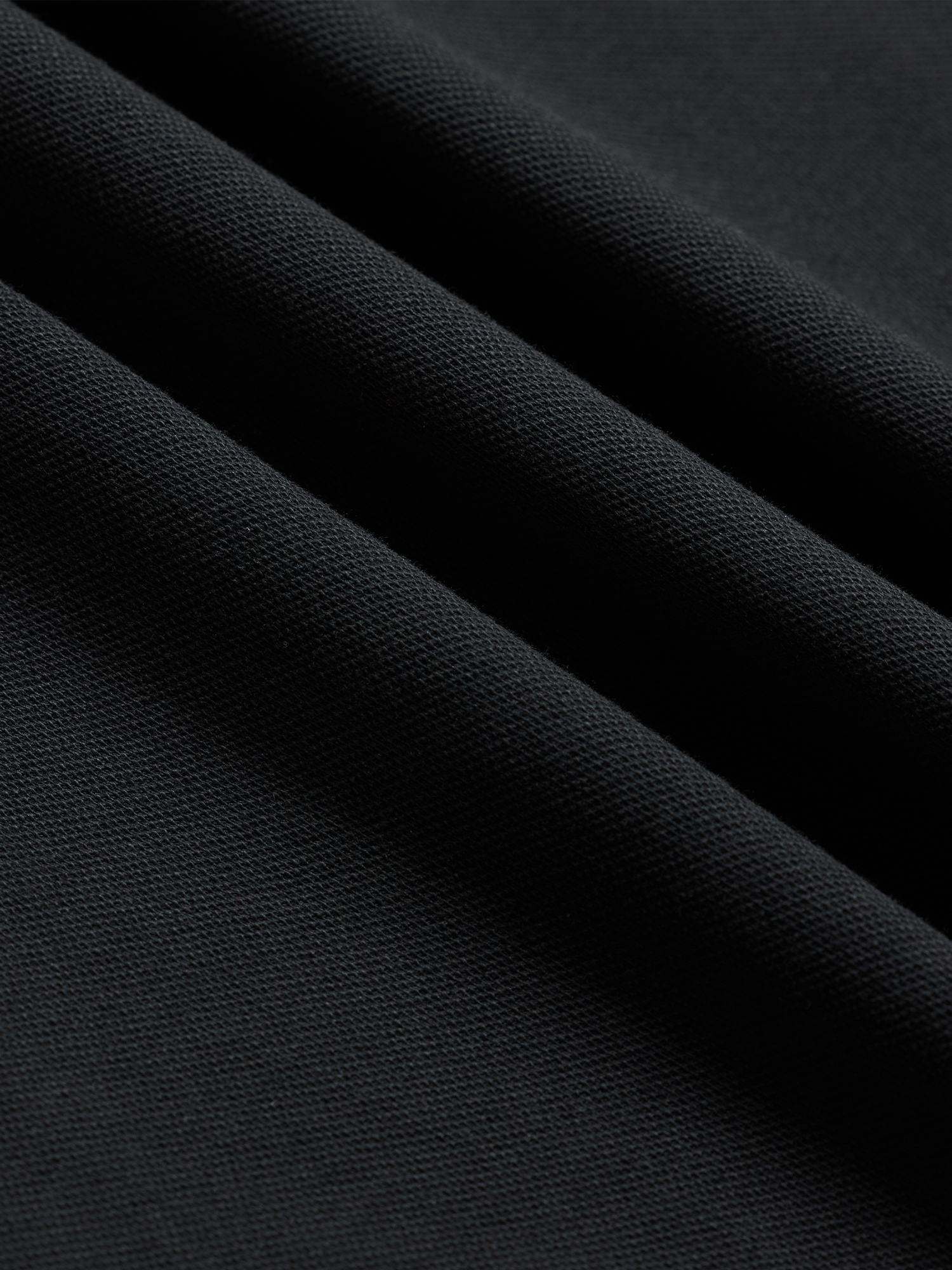 Black Cotton Pique Polo Shirt