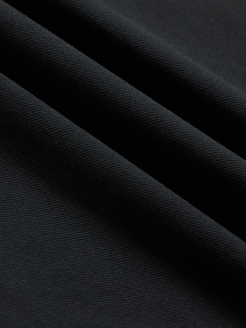 Black Cotton Pique Polo Shirt