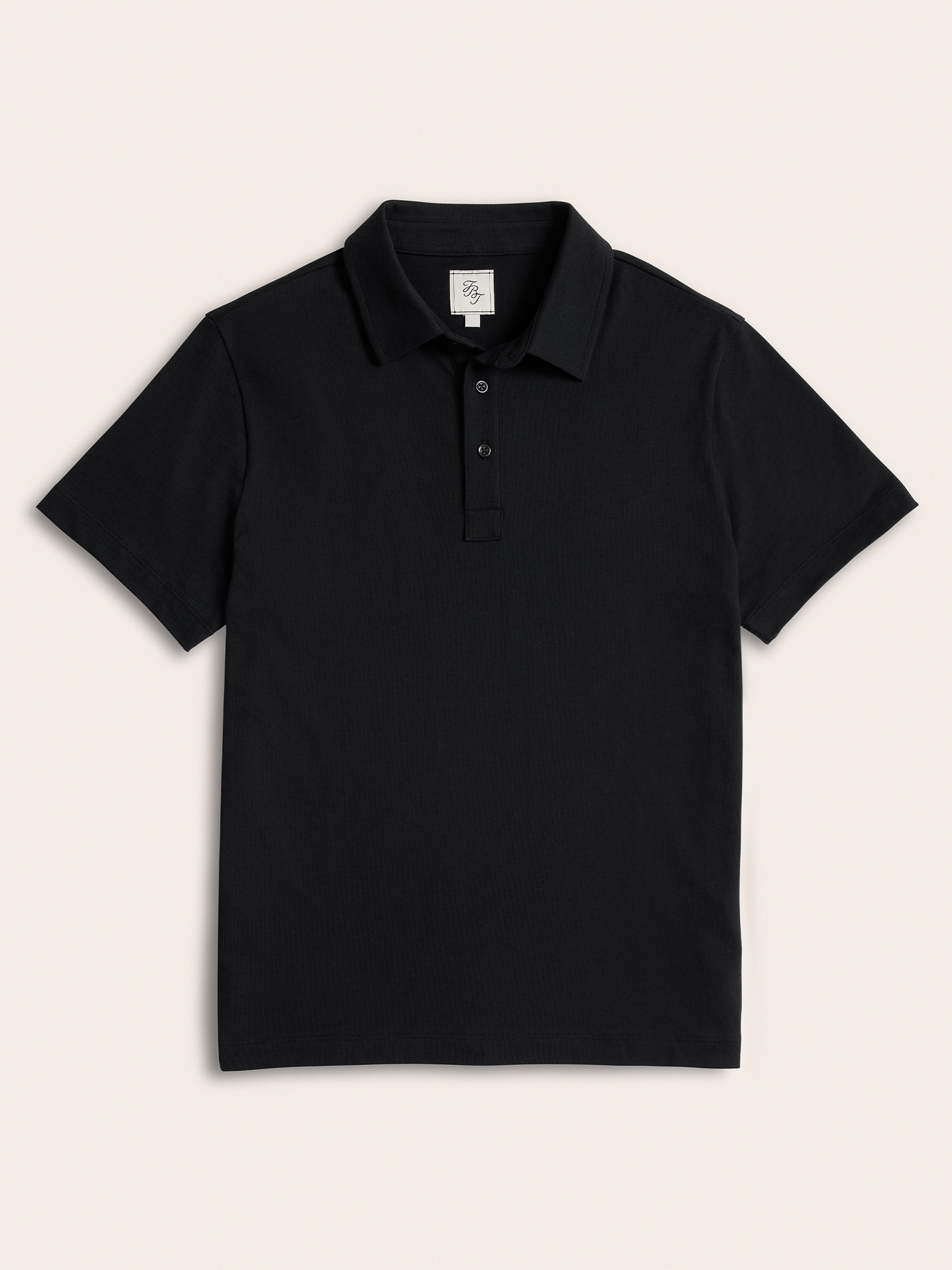 Black Cotton Pique Polo Shirt | The Black Tux