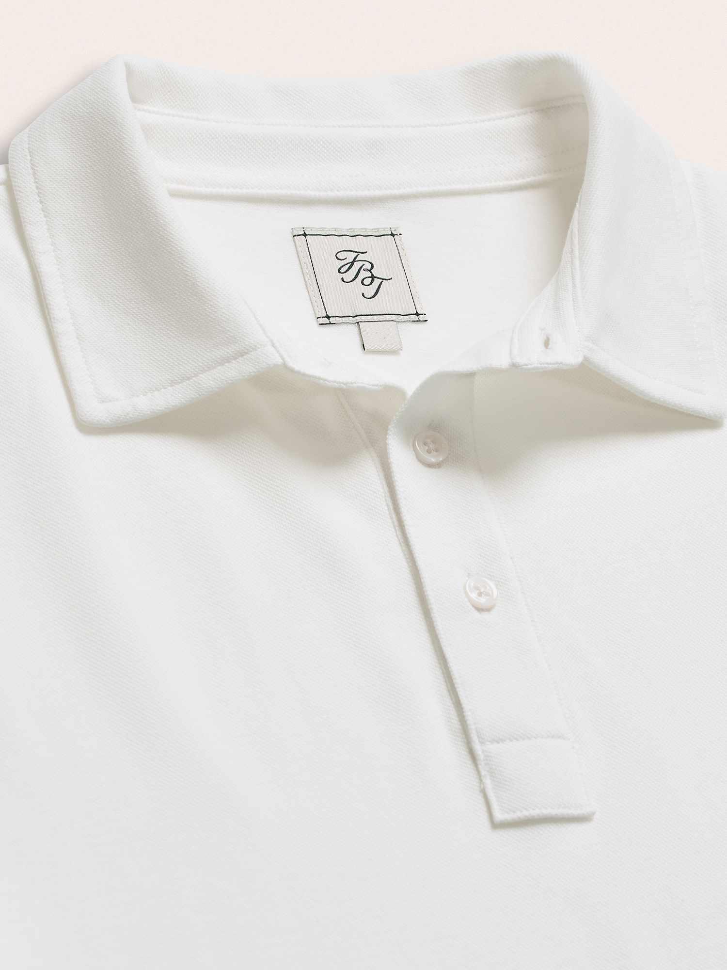 White Cotton Pique Polo Shirt