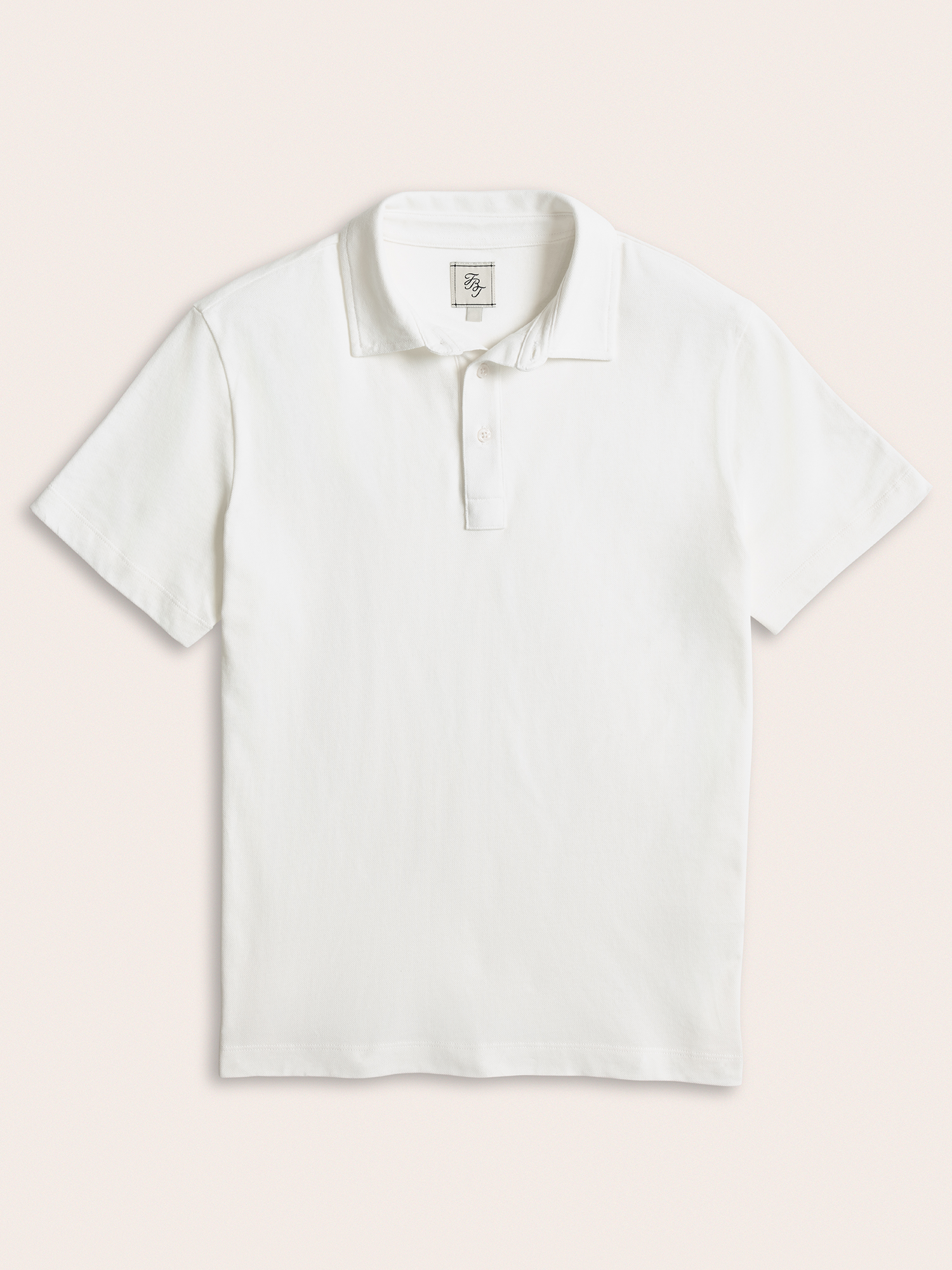 White Cotton Pique Polo Shirt