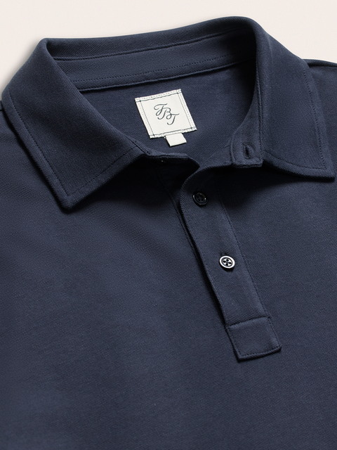 Navy Cotton Pique Polo Shirt