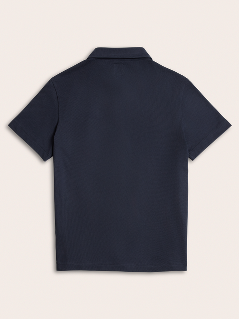 Navy Cotton Pique Polo Shirt