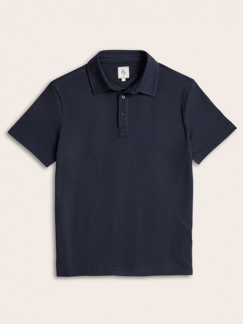 Navy Cotton Pique Polo Shirt