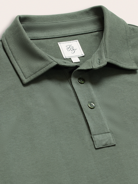 Moss Cotton Pique Polo Shirt