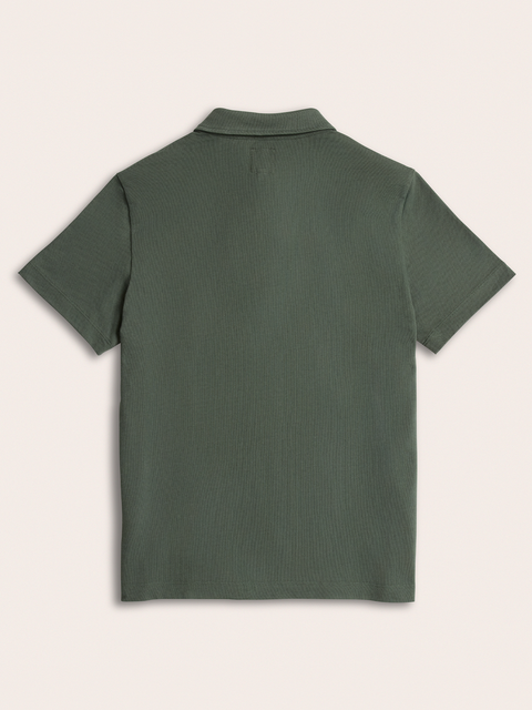 Moss Cotton Pique Polo Shirt
