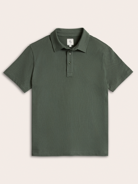 Moss Cotton Pique Polo Shirt
