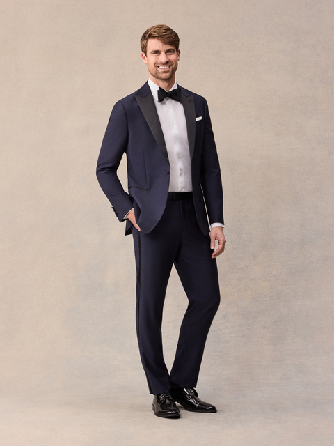 Midnight Blue Tuxedo Home Try-On