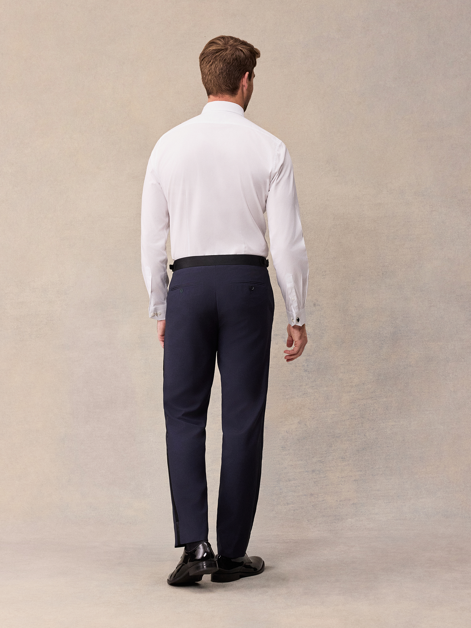 black dress shirt with navy blue pants Men's High-End Straight Business Casual Black / 30W X 30L not hides it Performance stretch fabric Modern Can I wear navy with