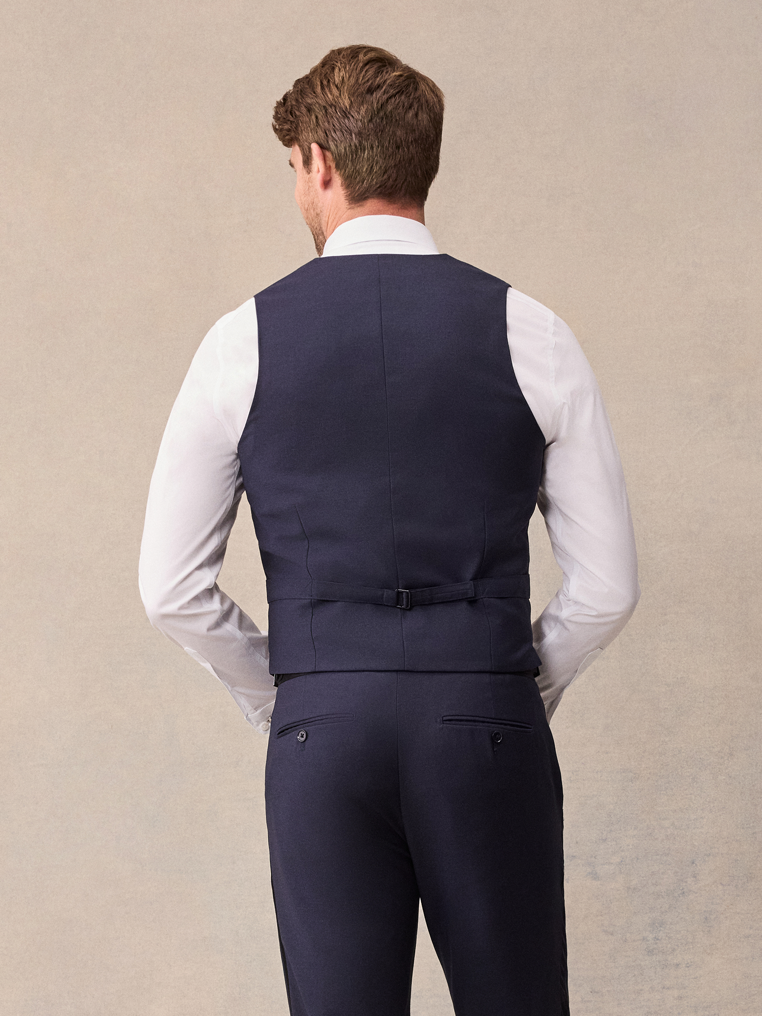 The Black Tux Midnight Tuxedo Vest In Blue | Size: 4XL | Satin/Marino Wool