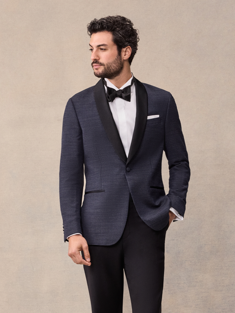 Midnight Pin Dot Tuxedo Home Try-On
