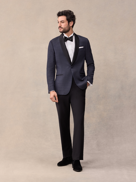 Midnight Pin Dot Tuxedo Home Try-On
