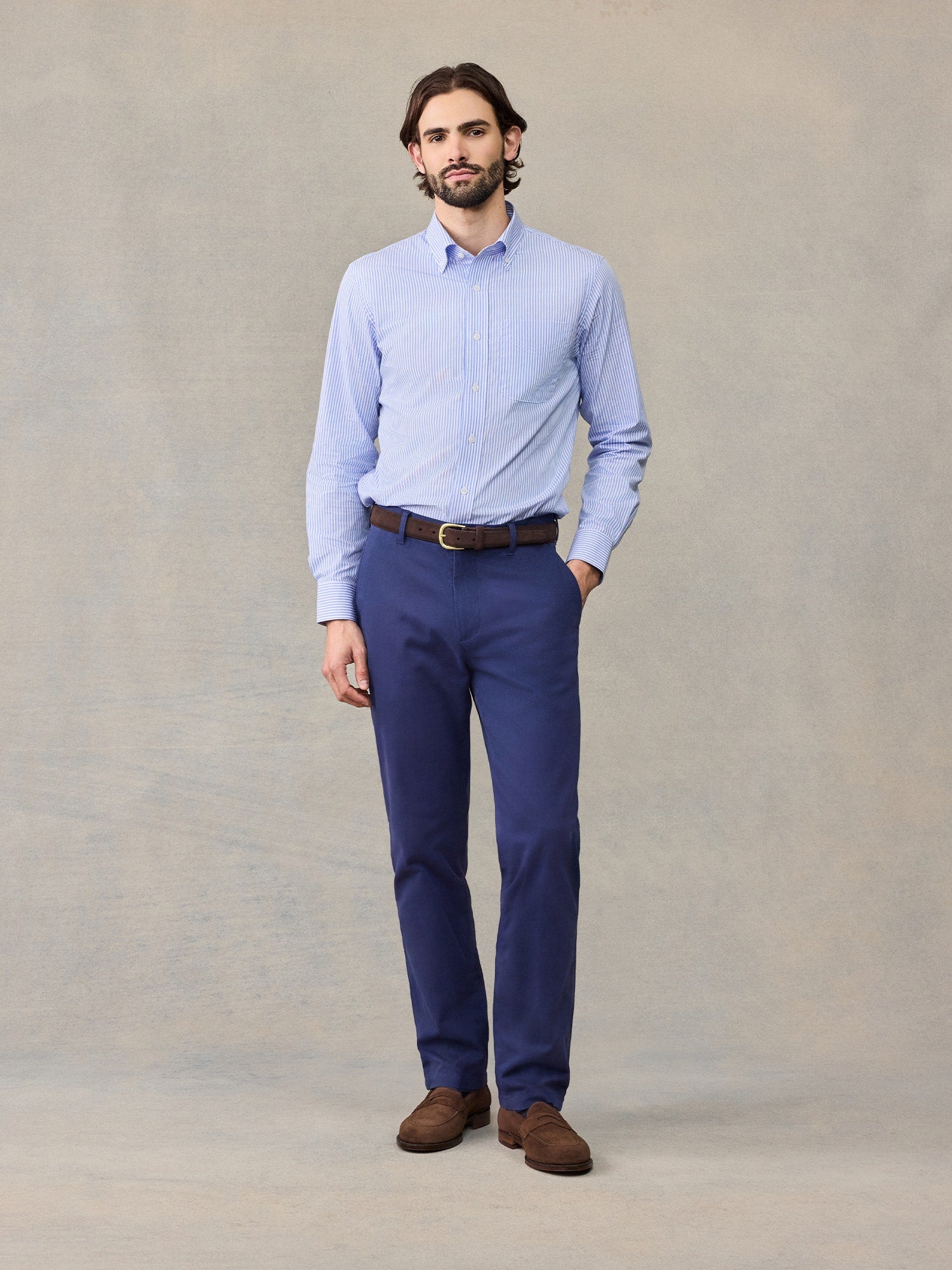 The Black Tux Navy Chino Pants In Blue | Size: 36/34