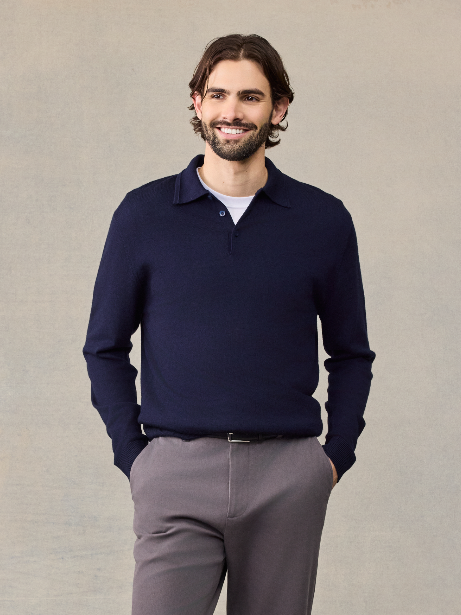 Navy Polo Sweater