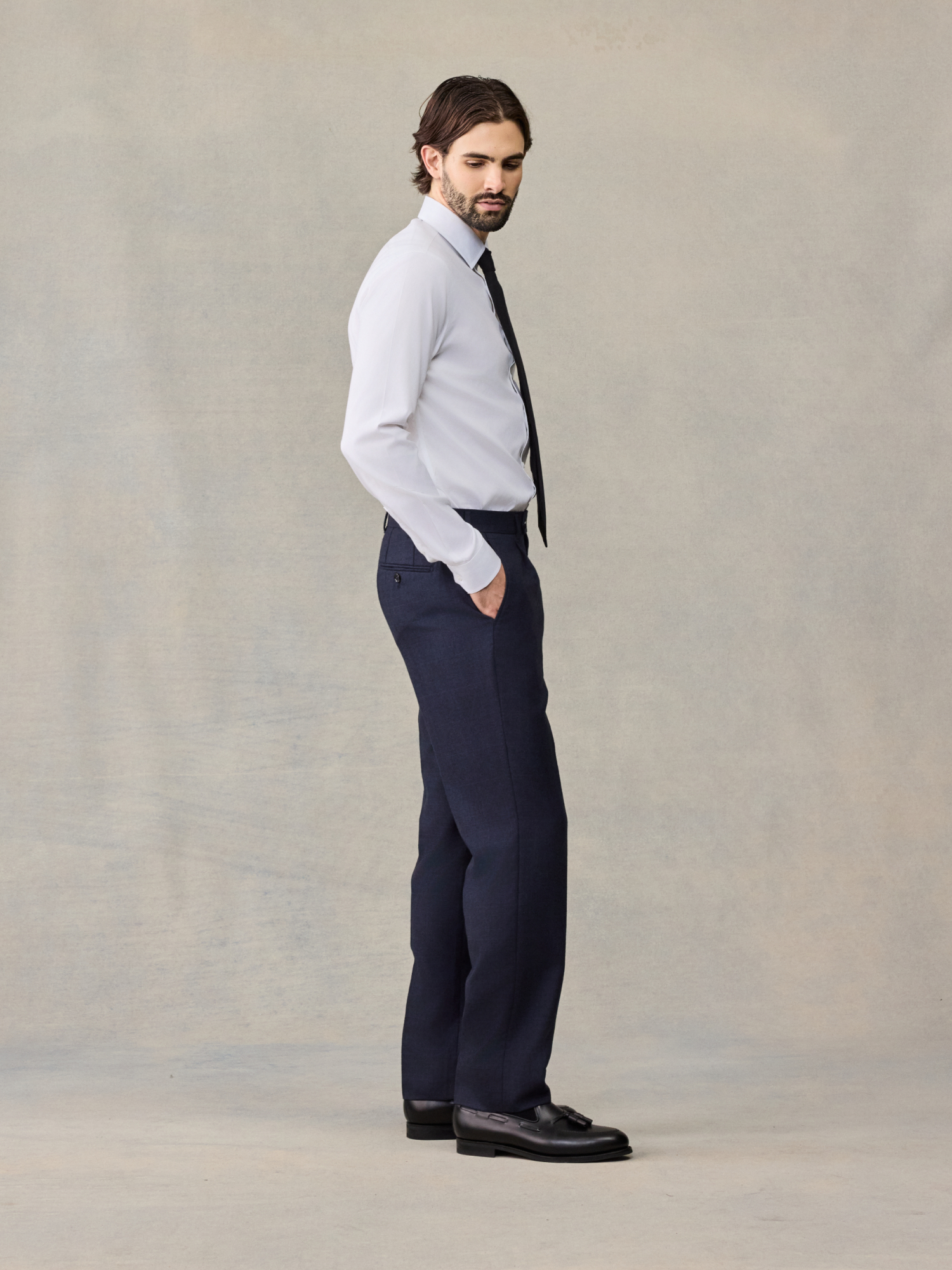 Navy Plaid Wool Suit