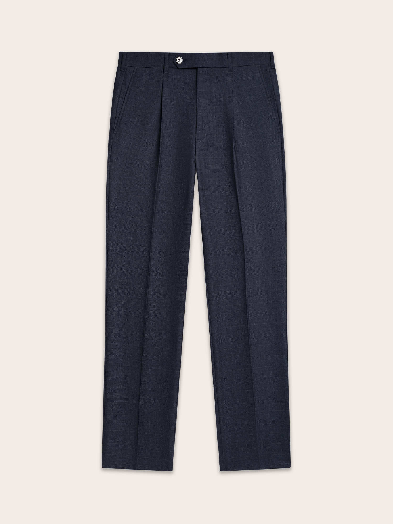 Navy Plaid Wool Suit