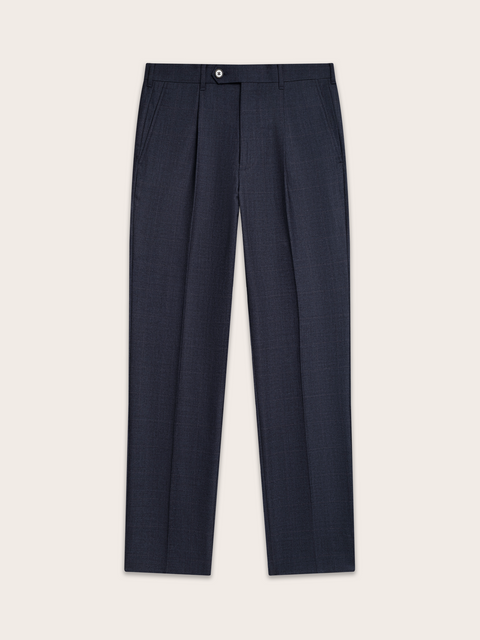 Navy Plaid Wool Suit