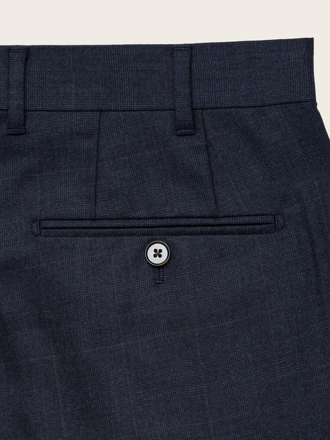 Navy Plaid Wool Suit
