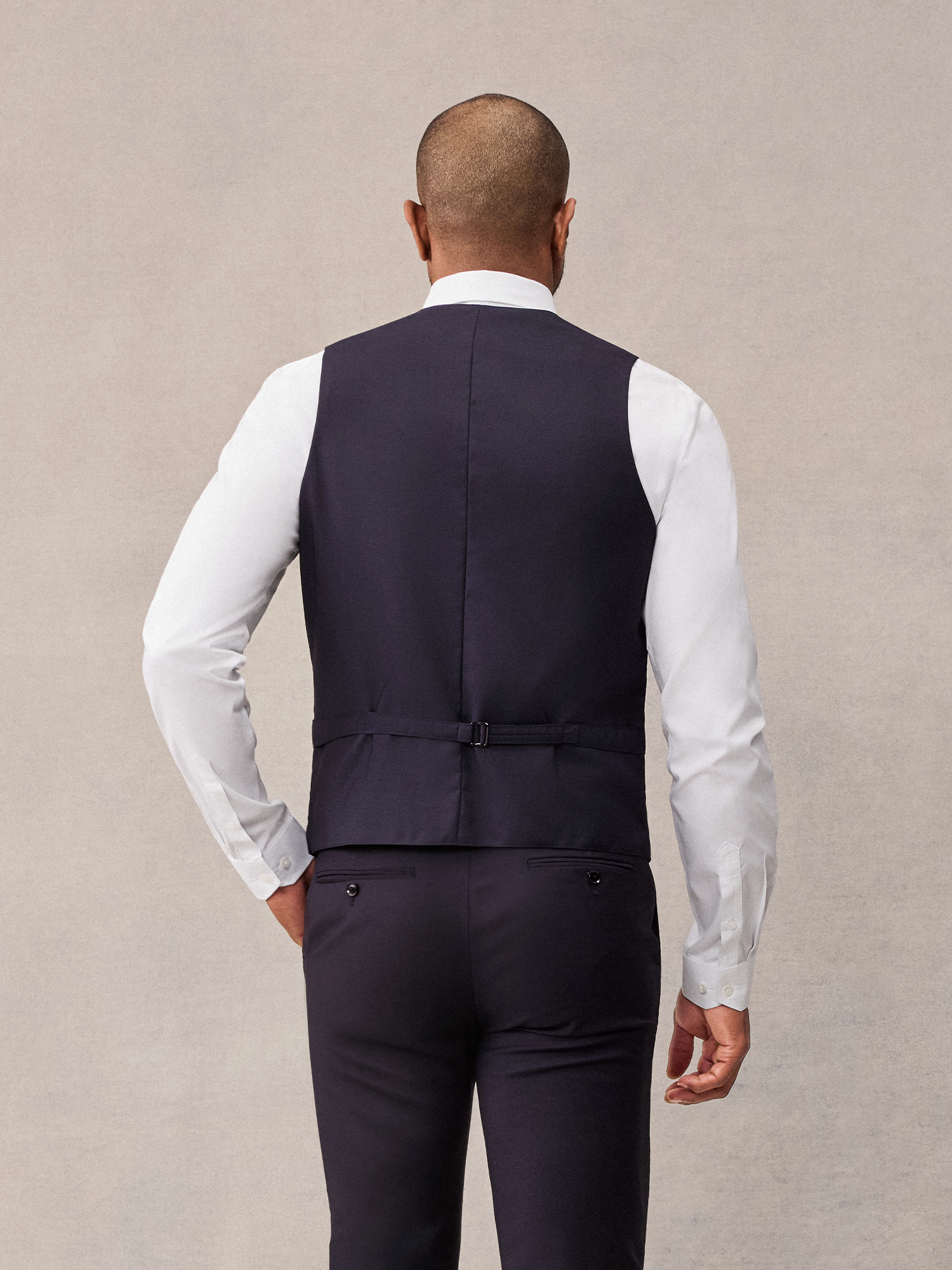 The Black Tux Navy Suit Vest In Blue | Size: Medium