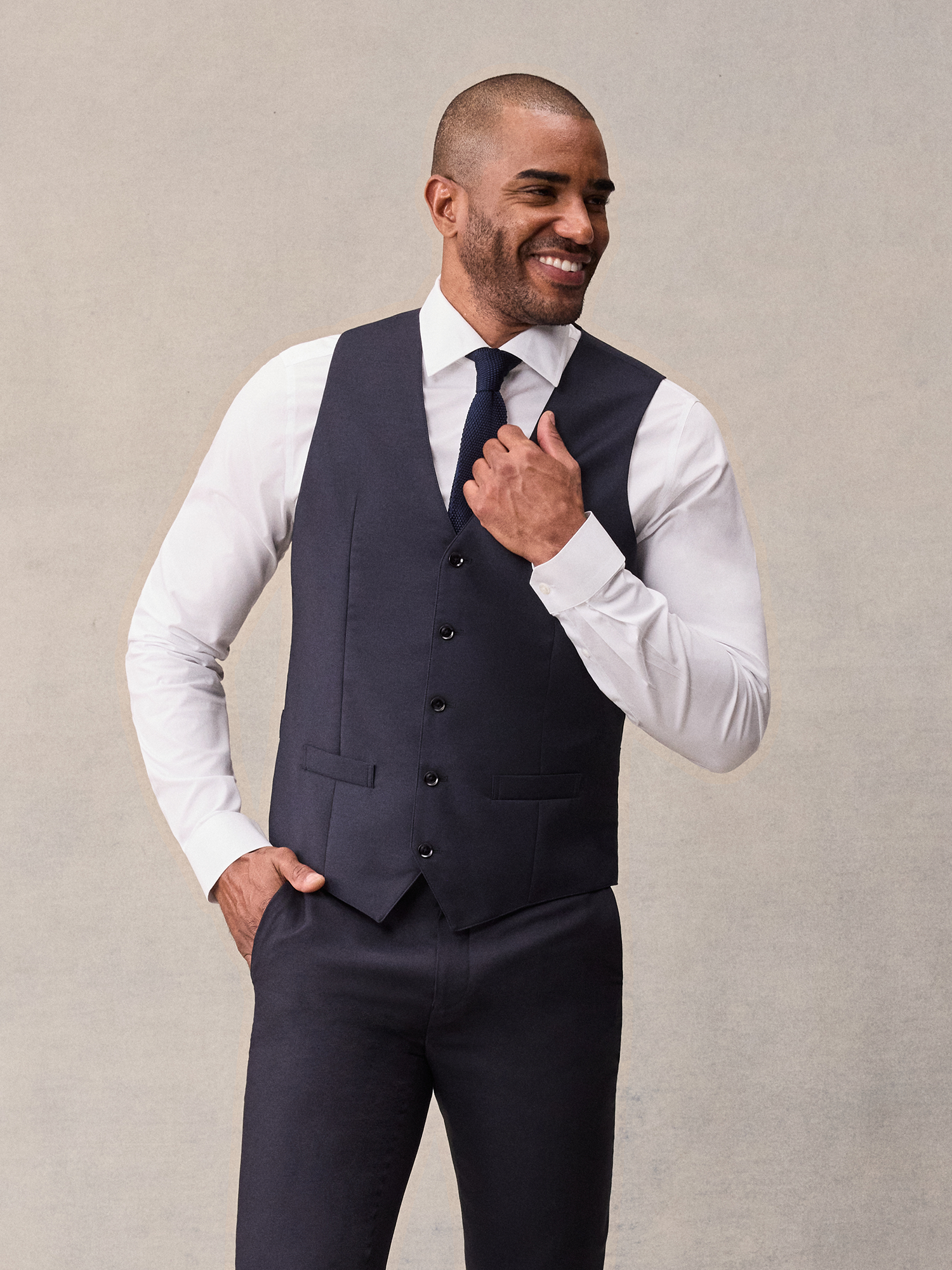 Navy Blue Suit Vest